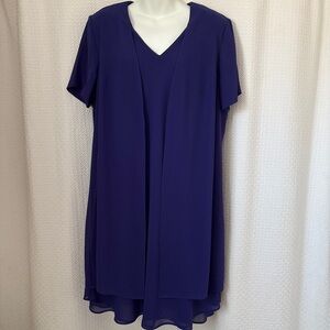 JUST IN THYME Ltd. Layered Chiffon short sleeve dress size 18